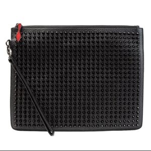 Christian Louboutin Studded Black Leather Pouch - Like New with COA 💅🏼
